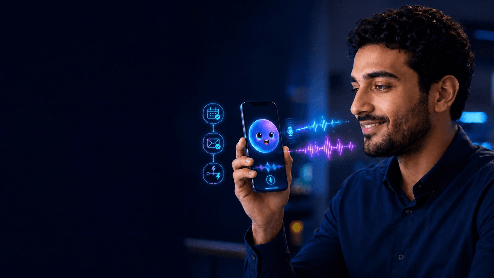 A person talking with NovaGenius, the Runnova AI employee